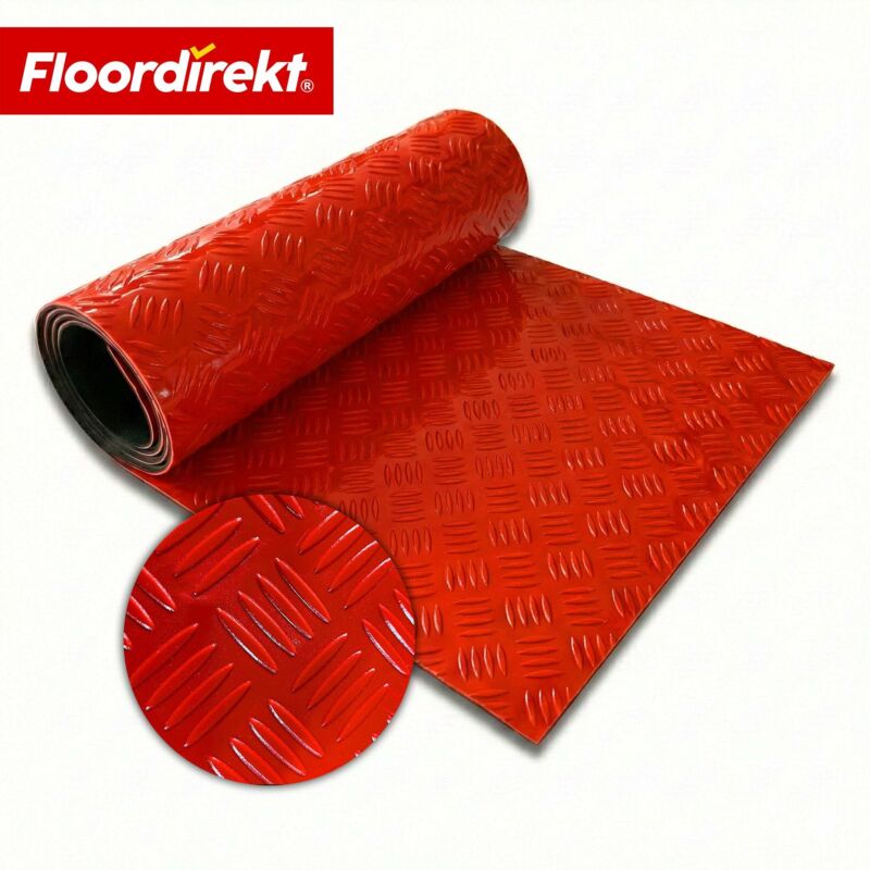 PVC-Bodenbelag Bullet Riffelblech-Optik Rot 110 Breitex 100 cm