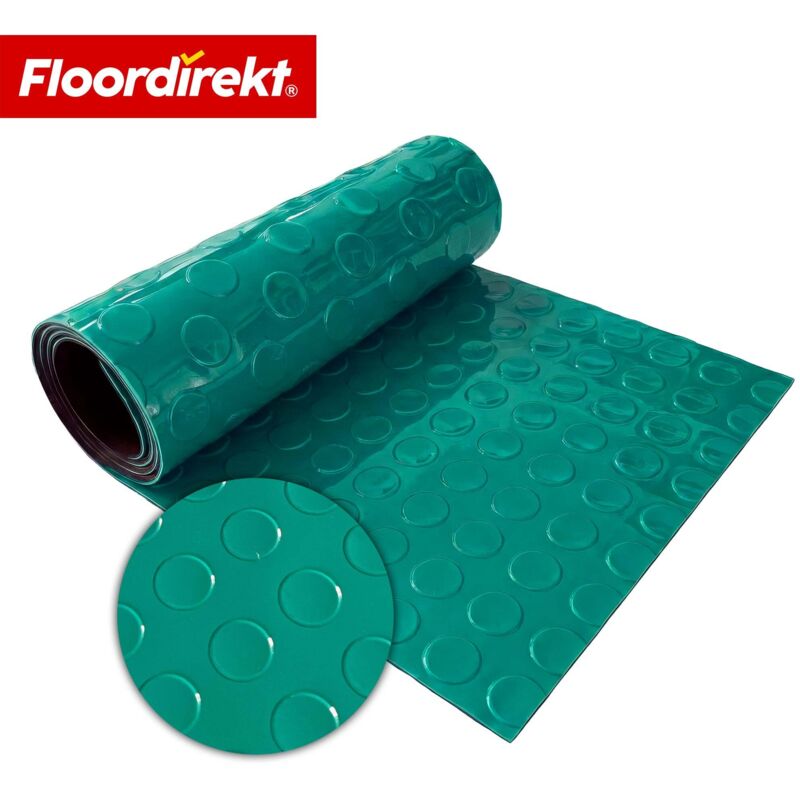 PVC-Bodenbelag Coin Mirror Coin-Optik Flachnoppen Grün 110 Breitex 100 cm