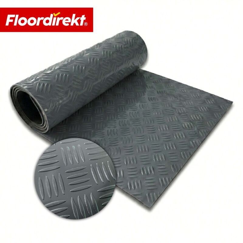 PVC-Bodenbelag Bullet Riffelblech-Optik Dunkelgrau 110 Breitex 50 cm