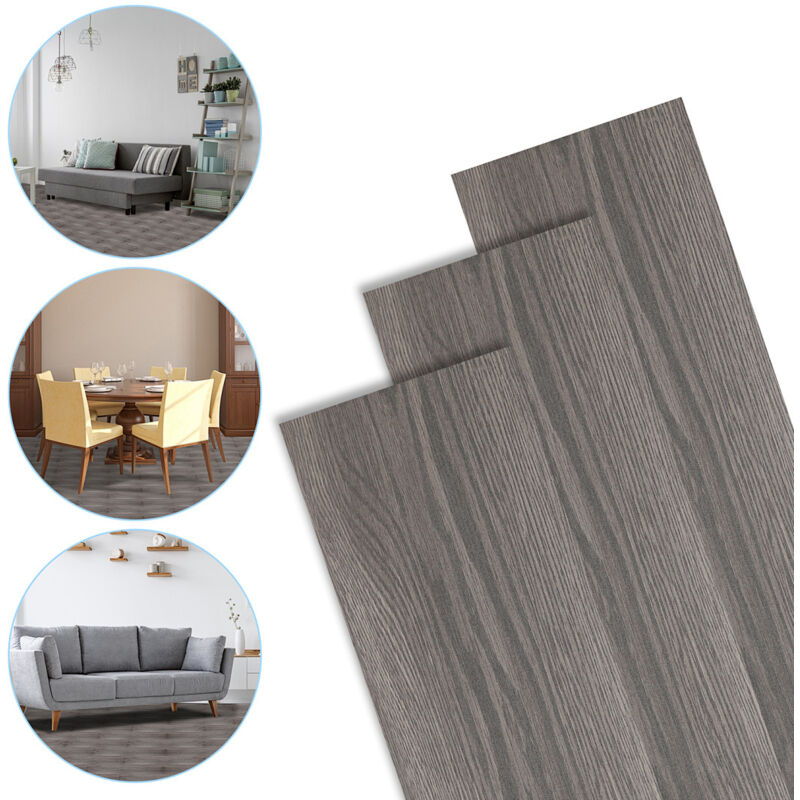 PVC Bodenbelag Vinylboden Selbstklebend mit Holz-Optik, 63 Stück 8,78 m² Vinyl Klebefliesen Bodenfliesen Selbstklebend, PVC Boden Rutschfest