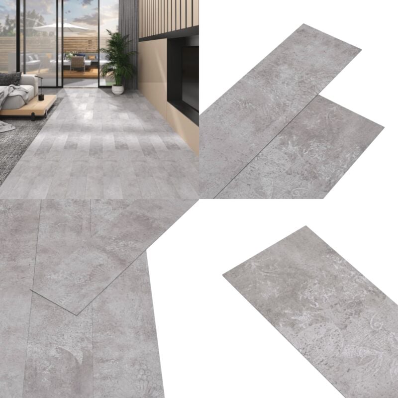 Vidaxl - PVC-Fliesen 5,02 m² 2 mm Selbstklebend Bodengrau - pvc Bodenbelag - Selbstklebender Boden - Wohnraum Dekoration - Küchenboden - Badboden