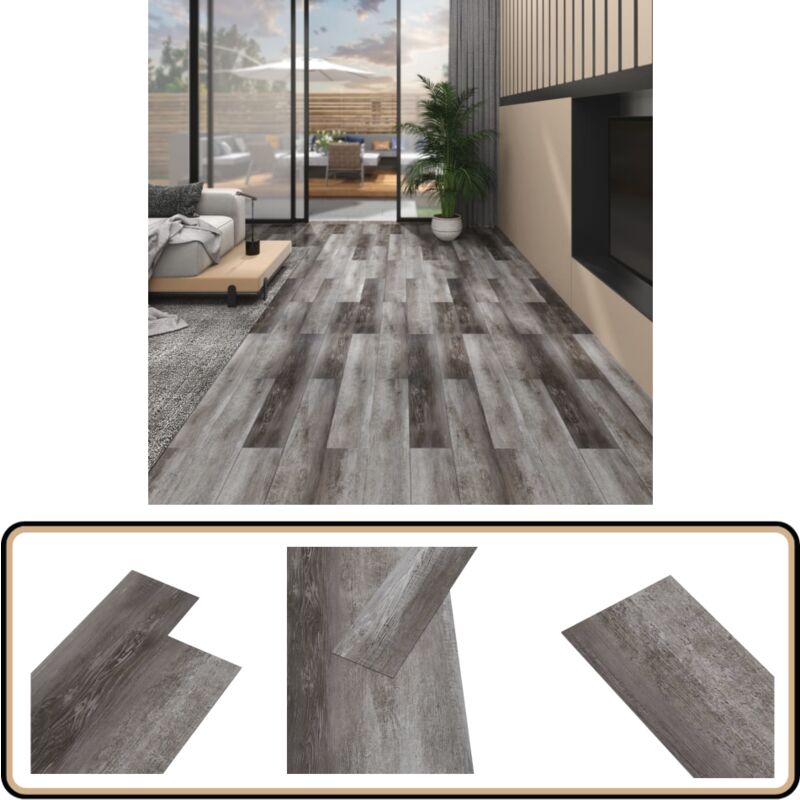 PVC-Fliesen Nicht Selbstklebend 5,26 m² 2mm Holzoptik Gestreift - pvc Boden - Vinyl Boden - Dielenboden - Wohnraum Flooring - Küche Boden