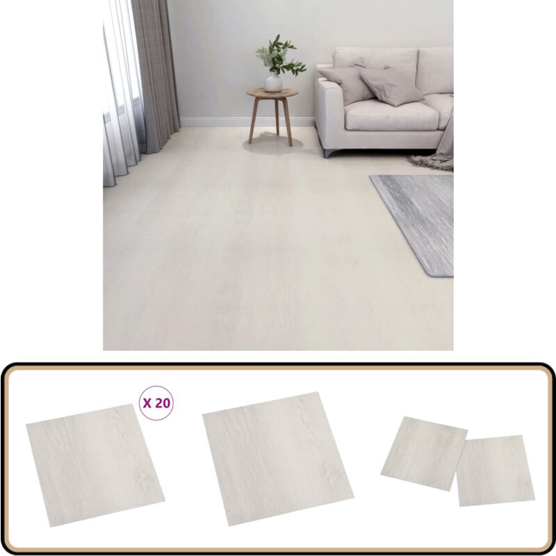 PVC-Fliesen Selbstklebend 20 Stk. 1,86 m² Beige - PVC Fliesen - Selbstklebender Bodenbelag - Wohnzimmer Dekoration - Küche Boden - Badezimmer Boden