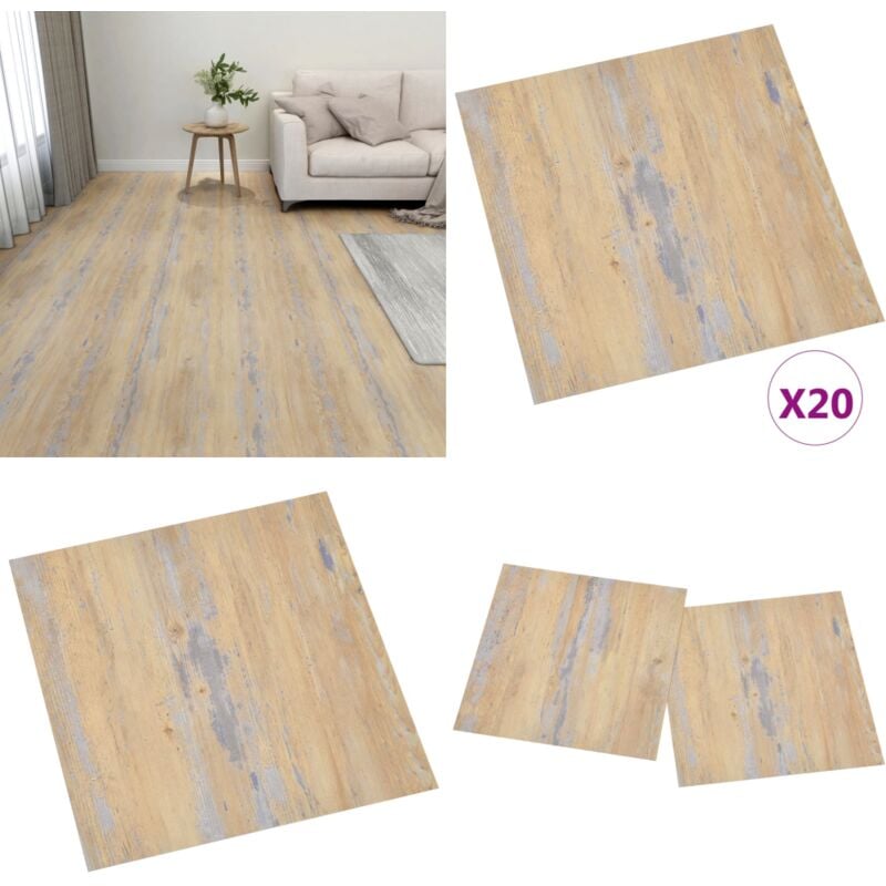 PVC-Fliesen Selbstklebend 20 Stk. 1,86 m² Braun - PVC Fliesen - Vinyl Boden - Selbstklebender Bodenbelag - Brauner Boden - Wohnraum Dekoration - Home
