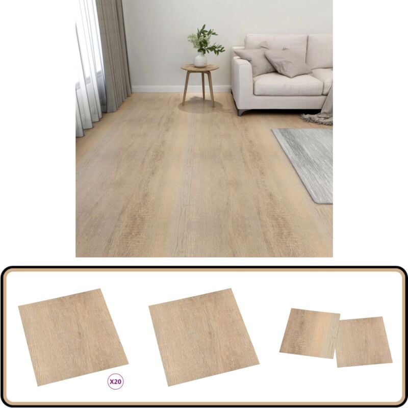Vidaxl - PVC-Fliesen Selbstklebend 20 Stk. 1,86 m² Braun - pvc Fliesen - Selbstklebender Bodenbelag - Vinyl Boden - Brauner Boden - Wohnzimmer