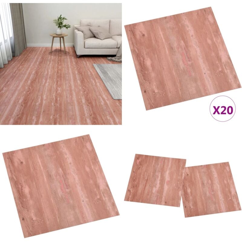 PVC-Fliesen Selbstklebend 20 Stk. 1,86 m² Rot - pvc Fliesen - Selbstklebender Bodenbelag - Vinylboden - Wohnraum Dekoration - Küchenboden - Home &