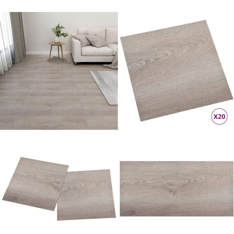 PVC-Fliesen Selbstklebend 20 Stk. 1,86 m² Taupe - pvc Fliesen - Selbstklebender Bodenbelag - Vinylboden - Tapete - Wohnraum Dekoration - Home & Living