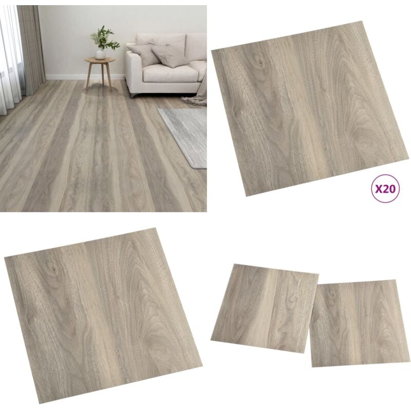 PVC-Fliesen Selbstklebend 20 Stk. 1,86 m² Taupe - pvc Fliesen - Selbstklebender Bodenbelag - Taubenfarbenes Design - Wohnzimmer Dekoration - Küche