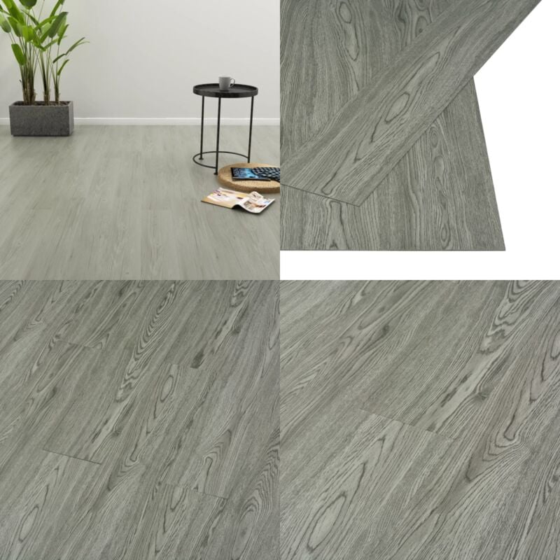 PVC-Fliesen Selbstklebend 4,46 m² 3 mm Grau - pvc Bodenbelag - Selbstklebender Boden - Vinyl Boden - Grauer Boden - Wohnzimmer Boden - Home & Living