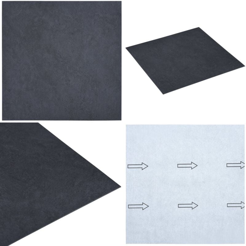 PVC-Fliesen Selbstklebend 5,11 m² Schwarz Marmor-Optik - pvc Fliesen - Vinylboden - Marmor Optik - Schwimmender Boden - Designboden - Home & Living