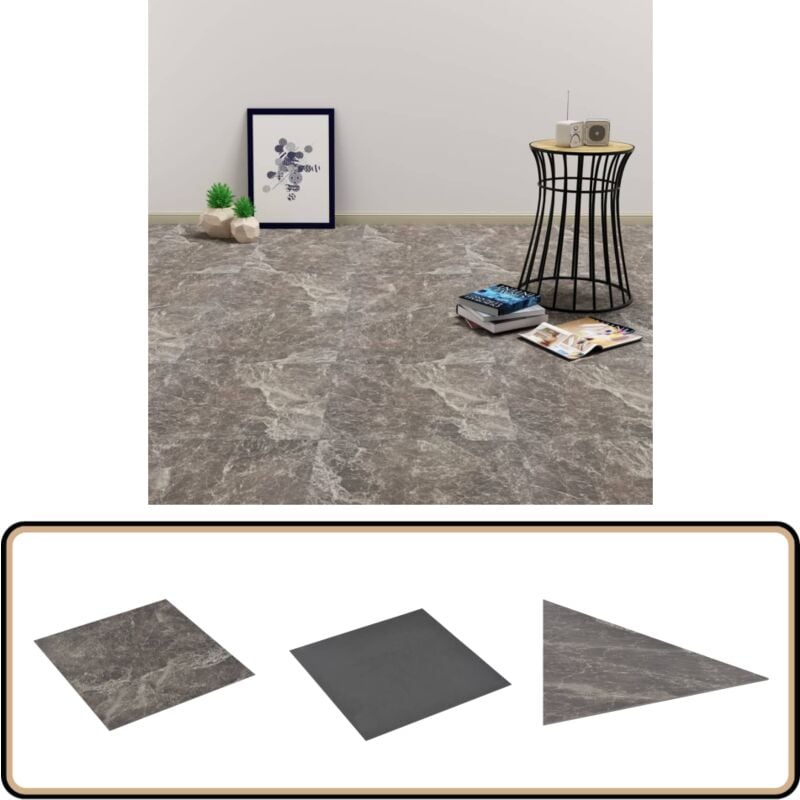 PVC-Fliesen Selbstklebend 5,11 m² Schwarz Marmor-Optik - pvc Fliesen - Vinylboden - Marmor Optik - Schwimmender Boden - Designboden
