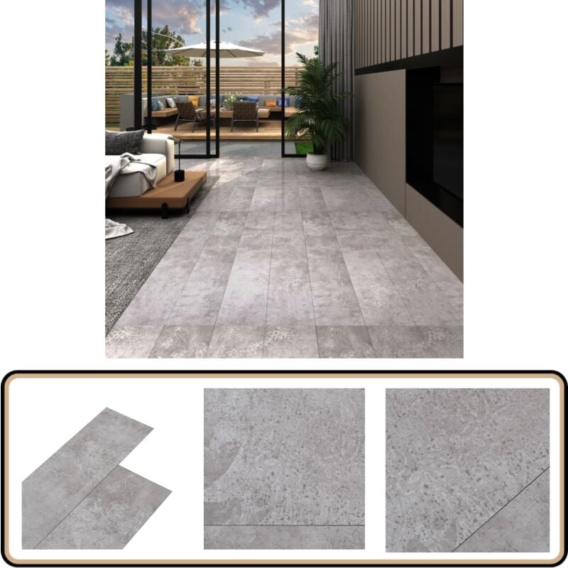 PVC-Fliesen Selbstklebend 5,21 m² 2 mm Erdgrau - pvc Fliesen - Selbstklebender Bodenbelag - Vinylboden - Wohnraumgestaltung - Küche