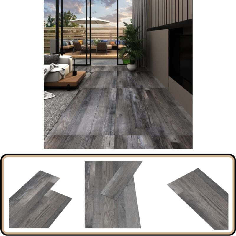 PVC-Fliesen Selbstklebend 5,21 m² 2 mm Industriell Holzoptik - pvc Fliesen - Vinyl Boden - Industrielle Holzoptik - diy Bodenbelag - Wohnaccessoires