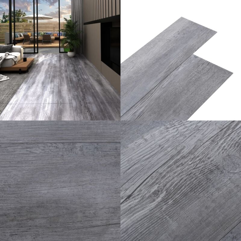 PVC-Fliesen Selbstklebend 5,21 m² 2 mm Matt Holzoptik Grau - pvc Fliesen - Vinyl Boden - Holzoptik - Wohnzimmer - Küche - Home & Living