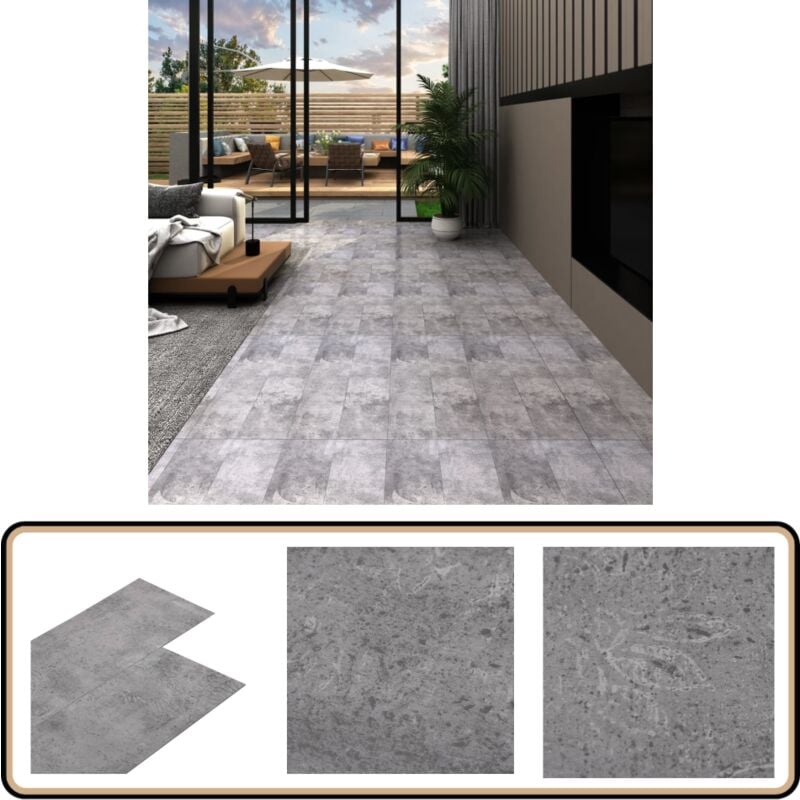 Vidaxl - PVC-Fliesen Selbstklebend 5,21 m² 2 mm Zementbraun - pvc Fliesen - Vinyl Boden - Selbstklebender Bodenbelag - Design Holzoptik - Badezimmer