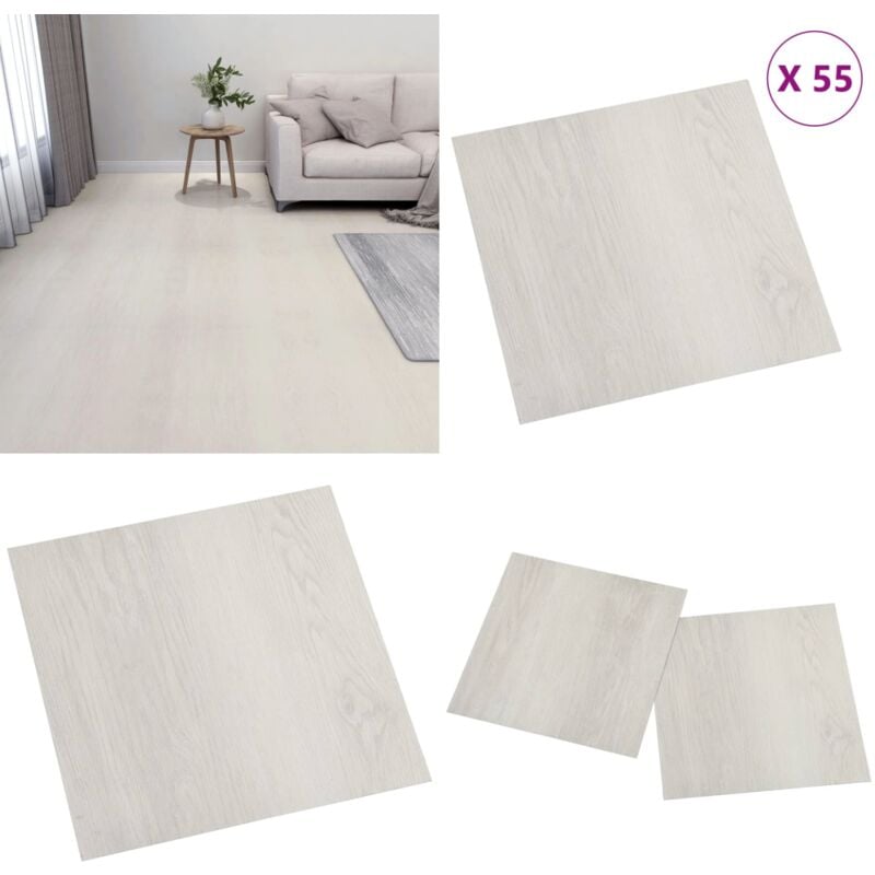PVC-Fliesen Selbstklebend 55 Stk. 5,11 m² Beige - PVC Fliesen - Selbstklebender Bodenbelag - Vinylboden - Wohnzimmerboden - Küche Boden - Home &