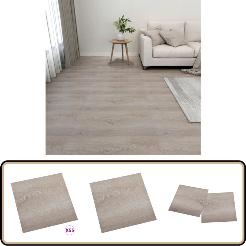 PVC-Fliesen Selbstklebend 55 Stk. 5,11 m² Taupe - pvc Fliesen - Selbstklebender Bodenbelag - Vinylboden - Tapete - Wohnraumgestaltung