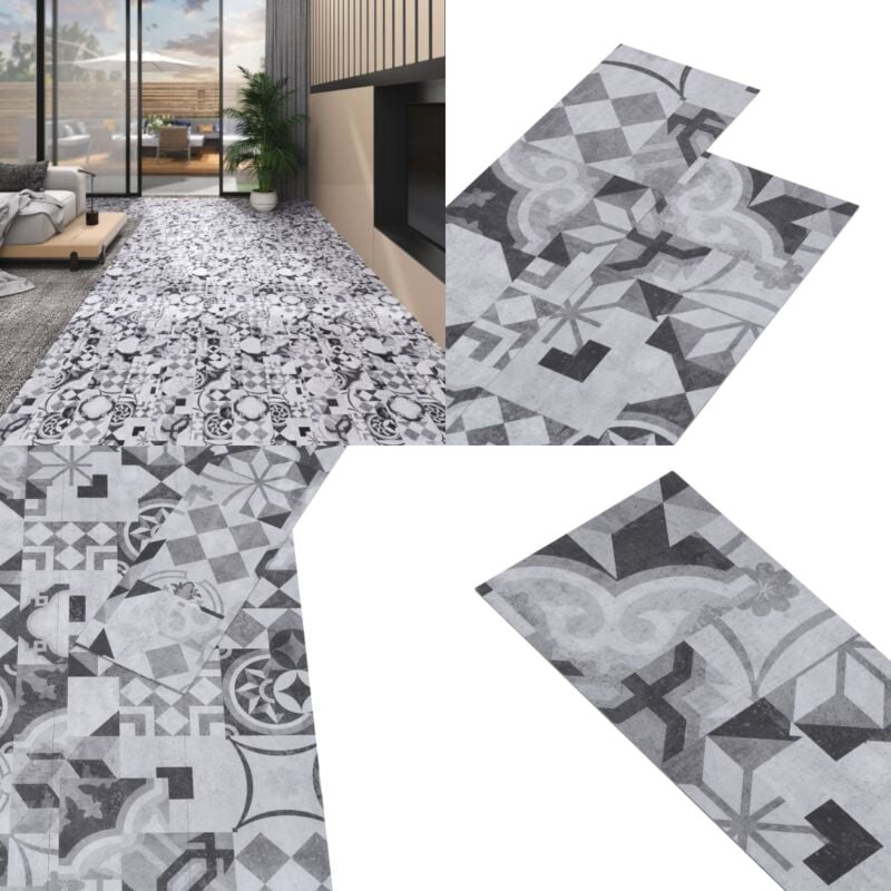 Vidaxl - PVC-Laminat-Dielen 5,02 m² 2 mm Selbstklebend Grau Muster - PVC-Bodenbelag - Selbstklebender Bodenbelag - Designboden - Vinylboden