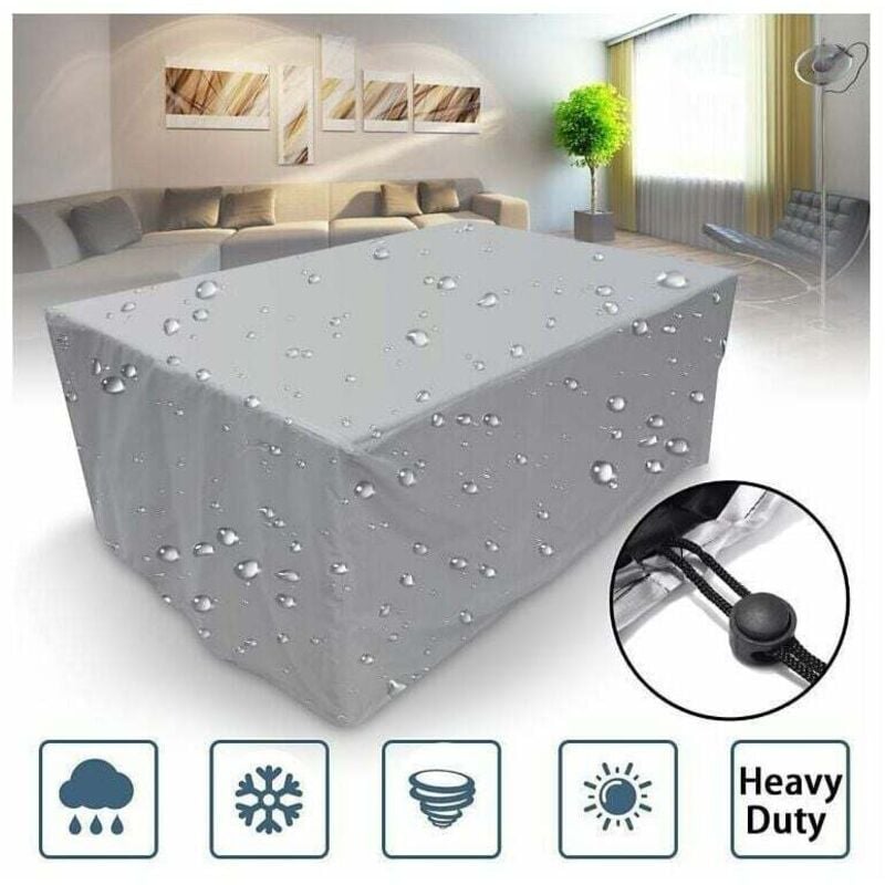 Quadratische Gartenmöbel-Abdeckung 210d, 100x100x85cm, wasserdichte Gartenmöbel-Abdeckung, strapazierfähige rechteckige Terrassentisch-Abdeckung