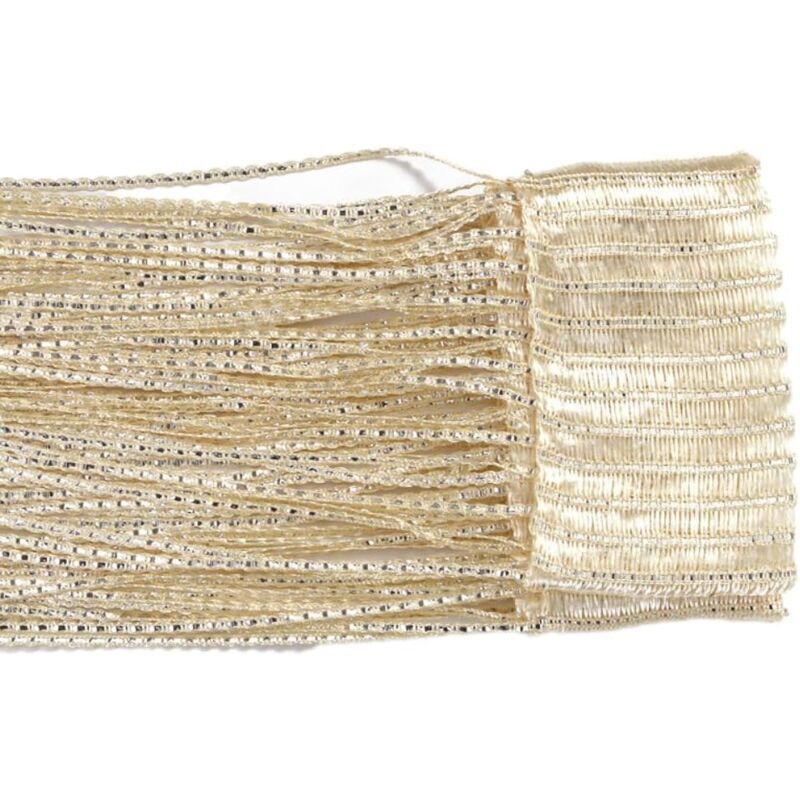 Quastenvorhänge 100 x 200 cm, Quasten-Raumteiler, geeignet für Türen, Fenster, Zuhause, Dekoration, Veranstaltungen, Dekoration (beige)