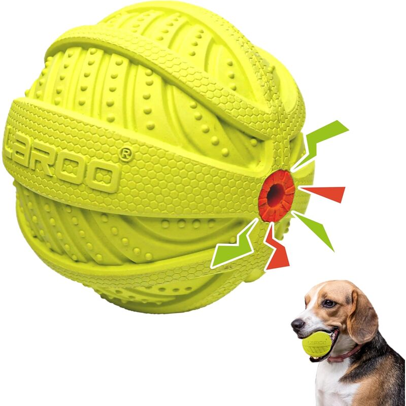 Quietschender Hundeball, unzerstörbares Hundespielzeug, Hundeball aus Naturkautschuk, auf dem Wasser schwimmendes Hundespielzeug für kleine, mittlere