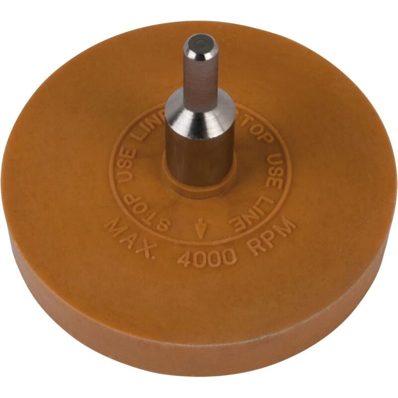 SW-Stahl 94857L Radierscheibe, 90 mm I Folienradierer mit Adapter I Radierer für Akkuschrauber I Radierscheibe Bohrmaschine I Lack Radiergummi Auto I