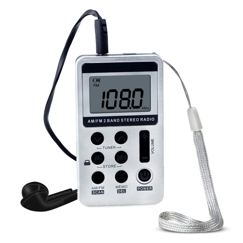 Radio digitale AM/FM HanRongDa HRD-103, ricevitore stereo a 2 bande, radio tascabile portatile con cuffie, schermo LCD, batteria ricaricabile e