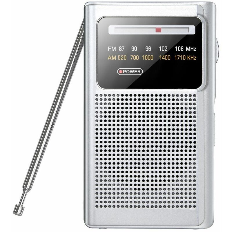 Radio Portable FM/AM(MW), Mini Transistor Radio, Bouton de Réglage avec Indicateur de Signal, Excellente Réception, Connexion Casque, Mini Radio