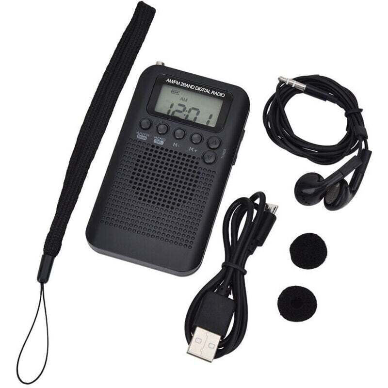 Radio portatile Mini radio tascabile con altoparlante FM/AM Ricevitore stereo digitale DSP con sveglia e timer per casa e passeggiate all'aperto