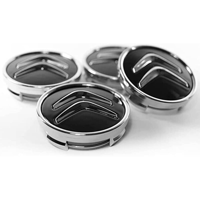 Radkappen & Felgen 4 Stück Radkappen für Citroen 60 mm C1 C2 C3 C4 C5 ABS-Nabenabdeckung Mittelradabdeckung ABS-Autozubehör Schwarz