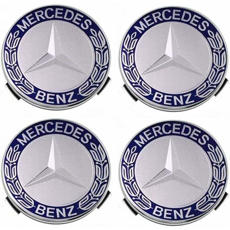Radkappen und Felgen Radkappen kompatibel mit Mercedes - Benz 75 mm - blau, 4er Set