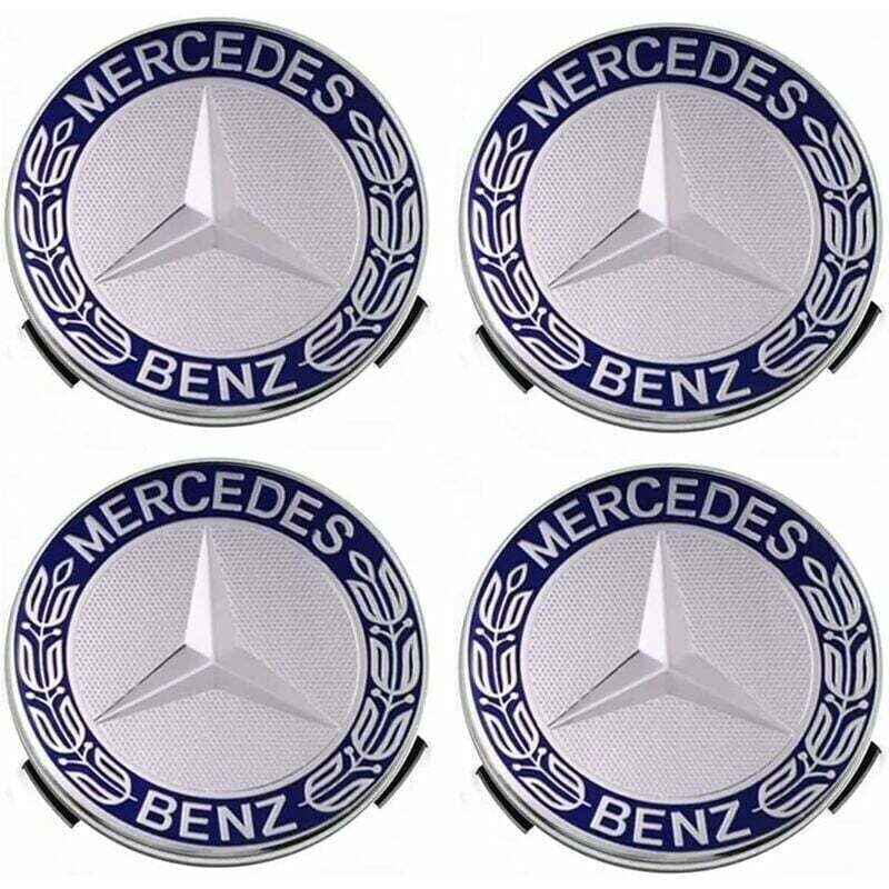 Radkappen und Felgen. Radkappen passend für Mercedes-Benz 75 mm – blau, 4er-Set.