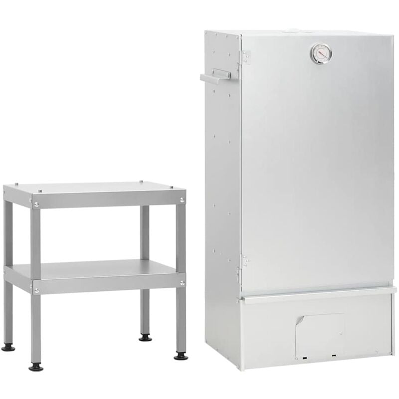 Räucherofen mit Tisch Verzinkter Stahl - Vidaxl