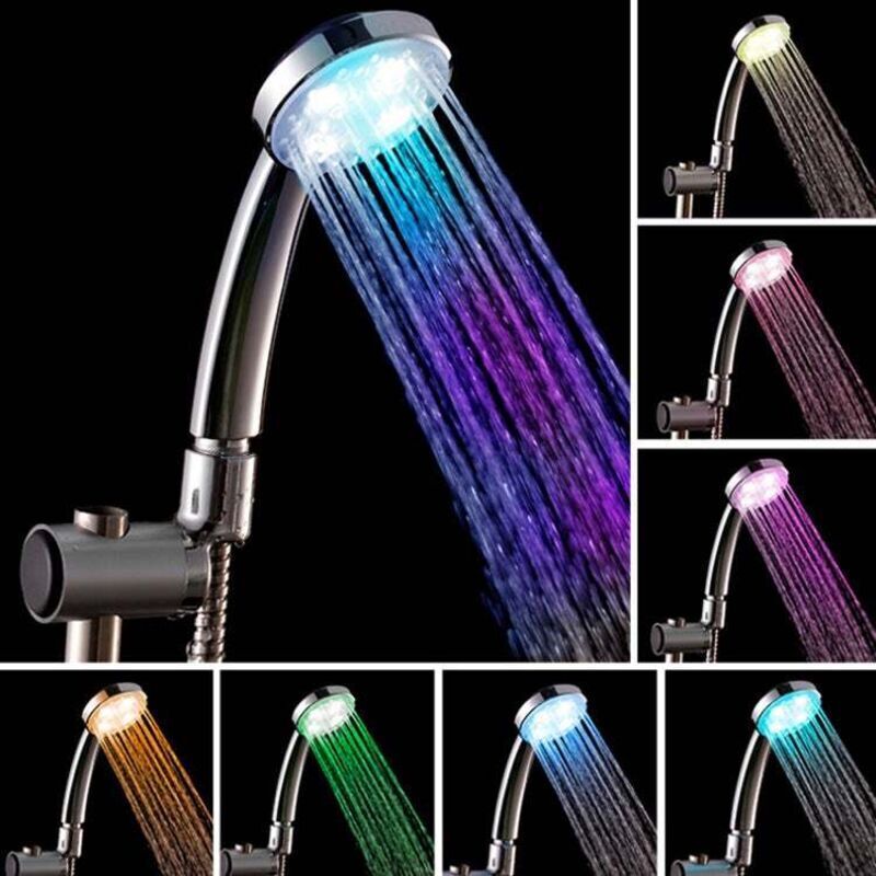 Rainbow Bather LED-Duschkopf mit Beleuchtung – Badezimmer-Duschkopf, Handbrause mit LED-Beleuchtung und 7 wechselnden Farben