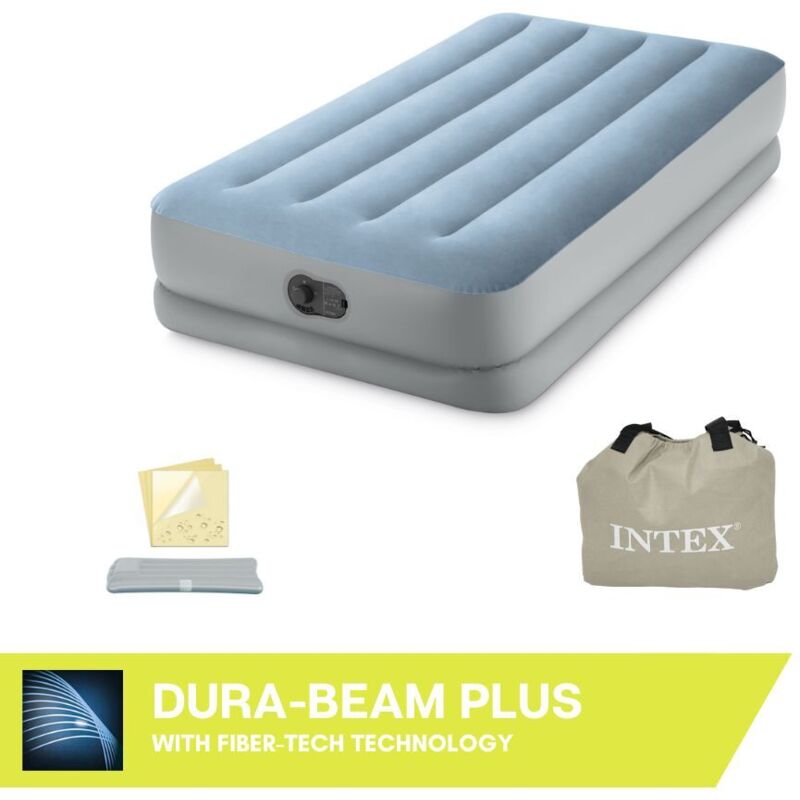 64157 twin dura-beam comfort airbed Luftbett (l x b x h) 191 x 99 x 36 cm Blau-Grau - Intex