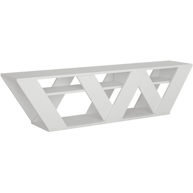 Decortie - Ralla Moderner TV-Ständer Multimedia-Center TV-Element Weiß Mit Einlegeböden 158cm - White - Weiß
