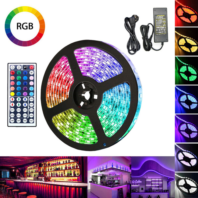 Randaco 10M LED Streifen Lichtband Beleuchtung LED Strip Lichterkette RGB LED Stripe Band Strip Farbwechsel 30LEDs IP20 mit 44 Tasten Fernbedienung