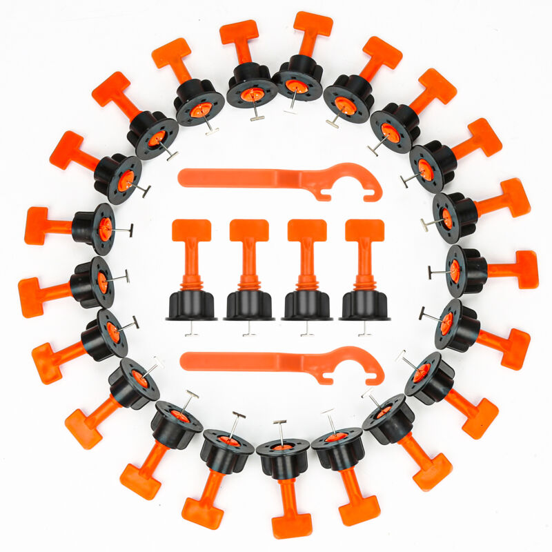 Randaco 220 Stück Fliesen Nivelliersystem Kit Wiederverwendbar Fliesen Nivellierer Set Verstellbar Fliesen Abstandshalter mit Spezialschlüssel