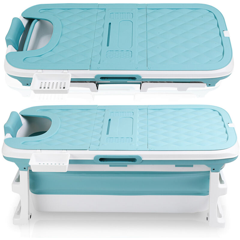 Randaco Badewanne Erwachsene Klappbar Spa Bad - Mobile Badewanne-mit Seifenkorb 132x60x50cm