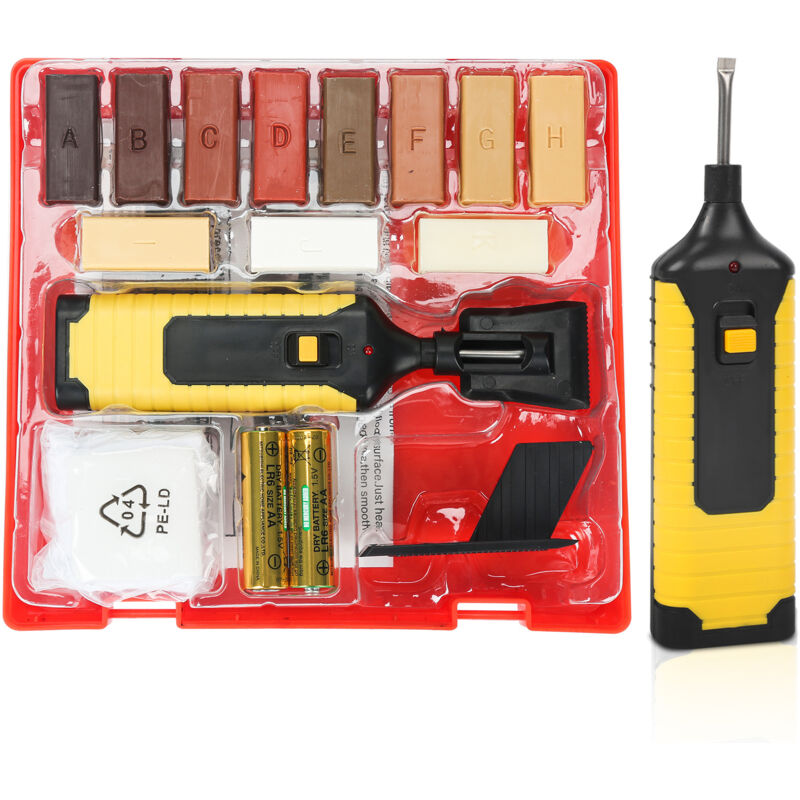 Randaco Holz Reparatur Set für Laminat und Parkett mit 11 Farben Hartwachsstangen Parkett Fliesenreparaturset Sonstige Handwerkzeuge