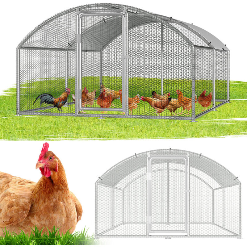 Randaco Hühnerstall 3x4x2m Bogenaufsatz Hühnerhaus Kleintierstall Freilaufgehege Kleintiergehege Voliere Freigehege Hühnerkäfig Geflügelstall