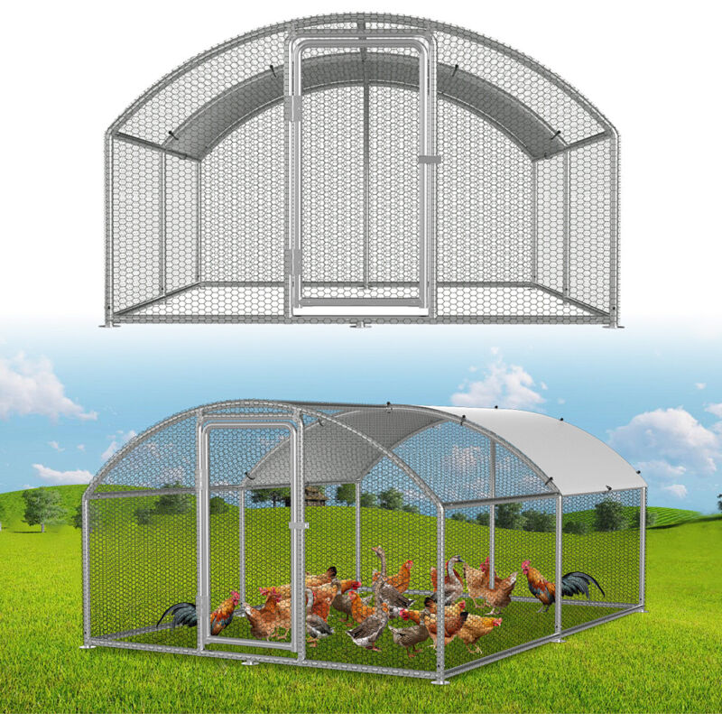 Randaco Hühnerstall Hühnerhaus 3x4x2m Bogenaufsatz Kleintierstall Freilaufgehege Kleintiergehege Voliere Freigehege Hühnerkäfig Geflügelstall