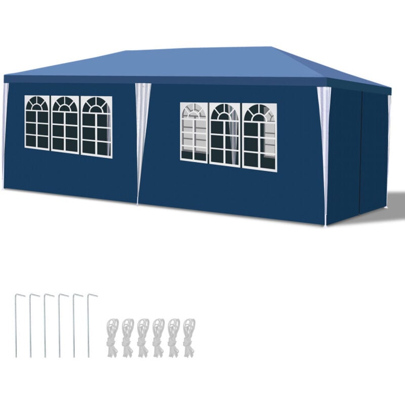 Swanew Pavillon Gartenzelt – Robustes, hochwertiges Partyzelt mit Pergola Blau 3x6m