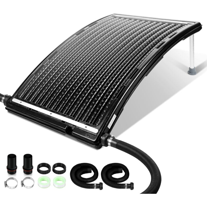 Swanew Sonnenkollektor Solarheizung Poolheizung Schwarz 110 x 69 x 14 cm, Anschluss 38 mm, Pool Heizungen Solaranlage für Warmwasser Gartendusche Pool