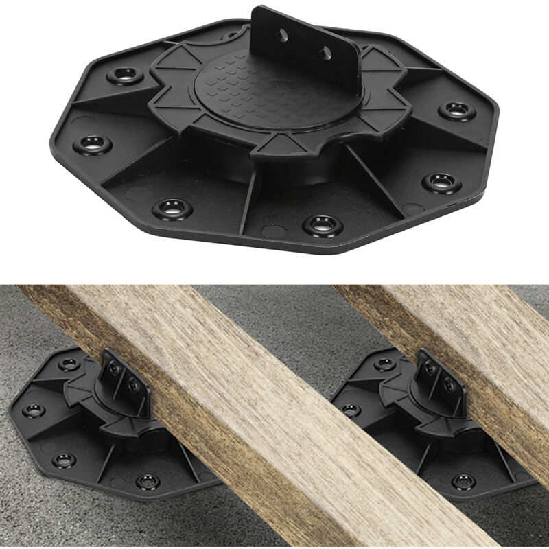 Randaco Stelzenlager für Terrassendielen Außen aus WPC Holz Höhenverstellbares Kunststoff Unterkonstruktion Terrasse Gartenhaus Komplettset 18-30 MM