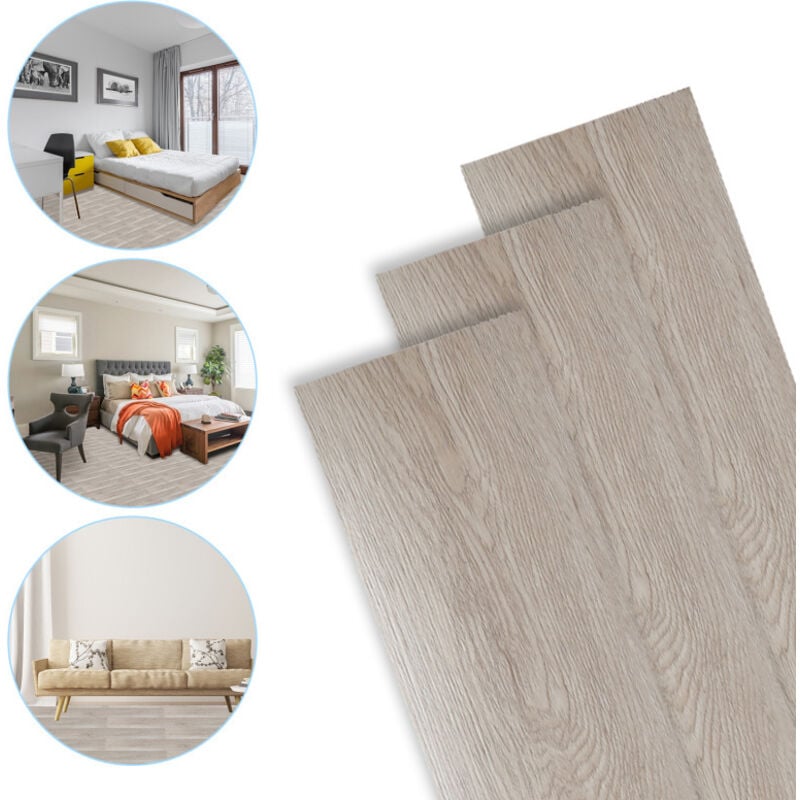 Swanew - pvc Bodenbelag Vinylboden Selbstklebend mit Holz-Optik, 7 Stück 0.975m² Vinyl Klebefliesen Bodenfliesen Selbstklebend, pvc Boden Rutschfest