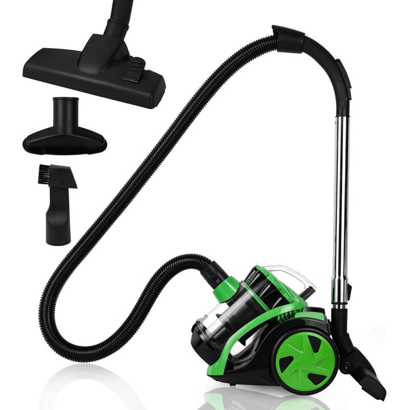 Randaco Zyklon Staubsauger Beutellos 900W Leistungsstark 3L Staubvolumen Haushalt Bodenstaubsauger Kompakt Leicht Sauger HEPA Filter Grün