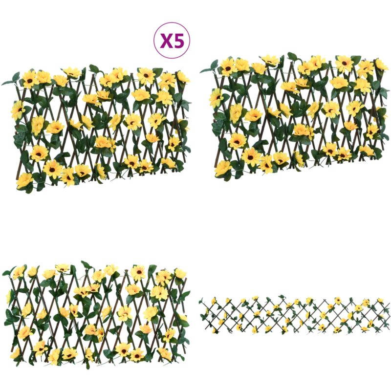 Rankgitter mit Künstlichem Efeu 5 Stk. Erweiterbar 180x20 cm - Kunstpflanzen - Gartenzubehör - Rankgitter - Sichtschutz - Terrasse - Home & Living