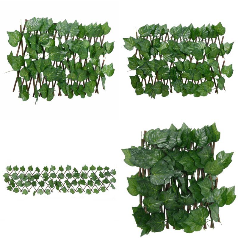 Vidaxl - Rankgitter mit Künstlichem Weinlaub Erweiterbar Grün 180x20 cm - Rankgitter - Sichtschutzzaun - Gartendekoration - Kunstpflanzen