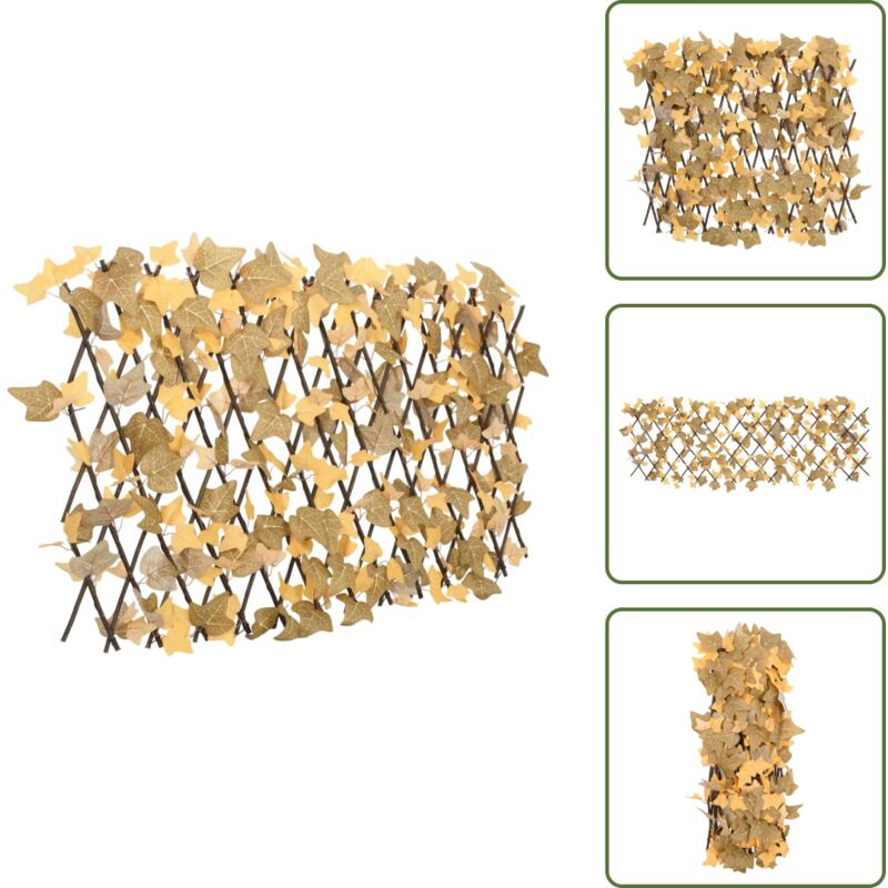 Rankgitter mit Künstlichen Ahornblättern Erweiterbar 180x60 cm - Rankgitter - Sichtschutzzaun - Gartenzäune - Kunstpflanzen - Kunststoffpflanze
